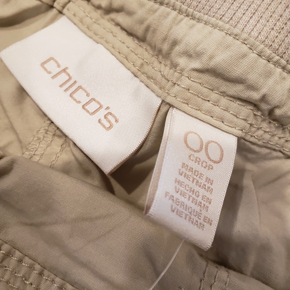 Chico's Amelia Crop Cargo Pant Putty Size XS NWT! CROP CARGO PANTS 29" Waist - Picture 9 of 15